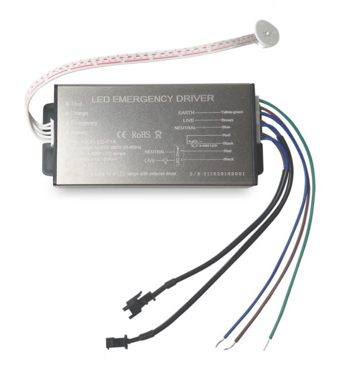 LED Emergency driver with external test button